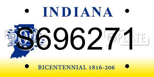 S696271 Indiana License Plate
