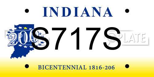 S717S Indiana License Plate