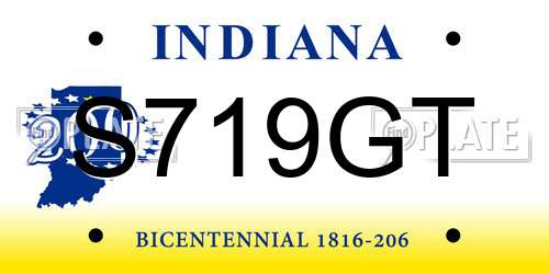 S719GT Indiana License Plate