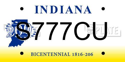 S777CU Indiana License Plate