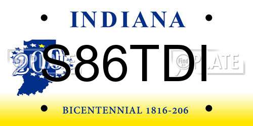 S86TDI Indiana License Plate