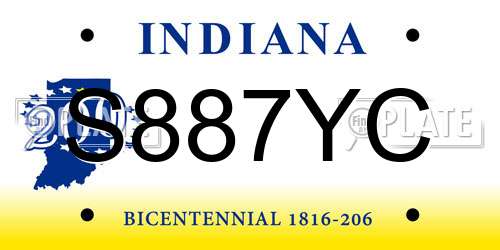 S887YC Indiana License Plate