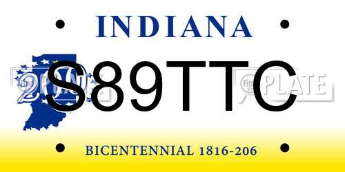 S89TTC Indiana License Plate