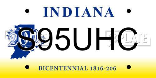 S95UHC Indiana License Plate