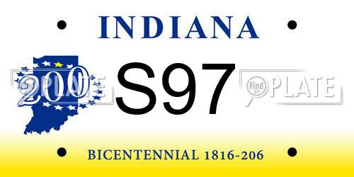 S97 Indiana License Plate