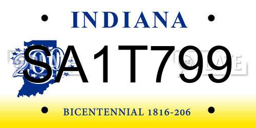 SA1T799 Indiana License Plate