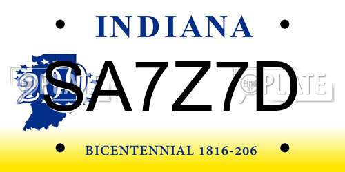 SA7Z7D Indiana License Plate