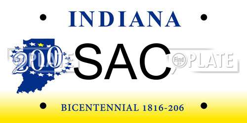 SAC Indiana License Plate