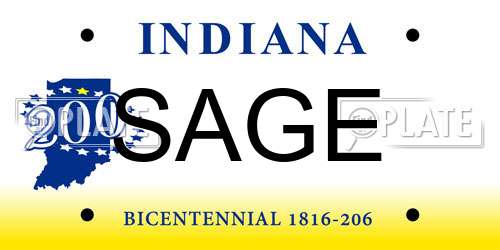SAGE Indiana License Plate