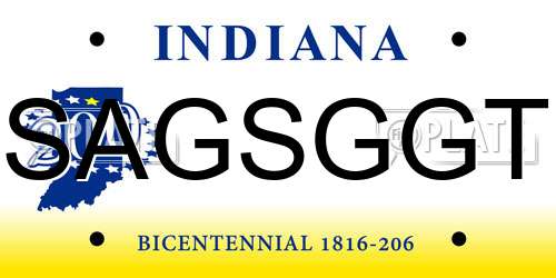 SAGSGGT Indiana License Plate