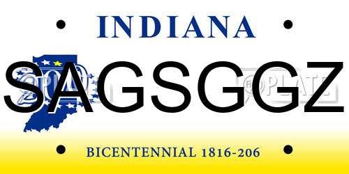 SAGSGGZ Indiana License Plate