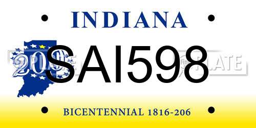 SAI598 Indiana License Plate