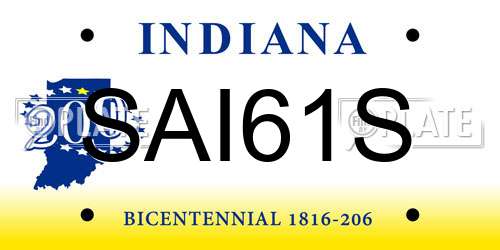 SAI61S Indiana License Plate