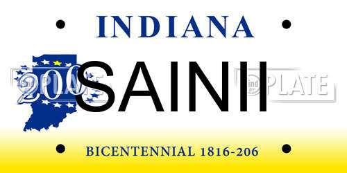 SAINII Indiana License Plate