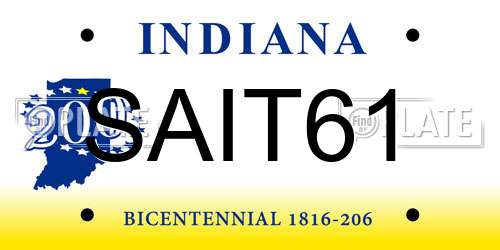 SAIT61 Indiana License Plate