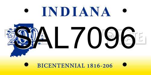 SAL7096 Indiana License Plate