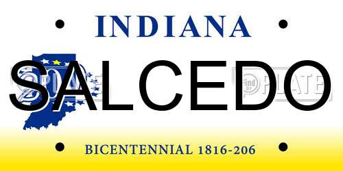 SALCEDO Indiana License Plate