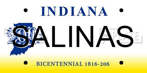 SALINAS Indiana License Plate