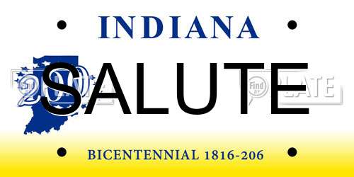 SALUTE Indiana License Plate