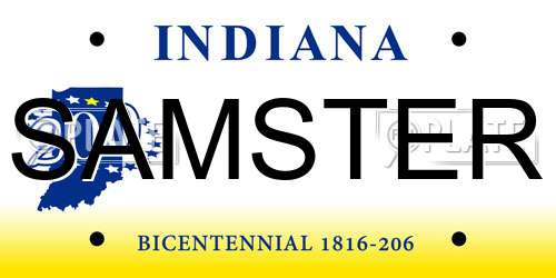 SAMSTER Indiana License Plate