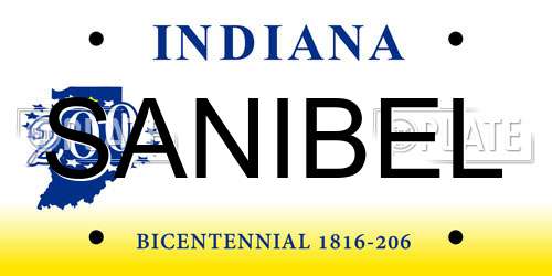 SANIBEL Indiana License Plate