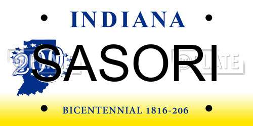 SASORI Indiana License Plate