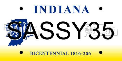 SASSY35 Indiana License Plate