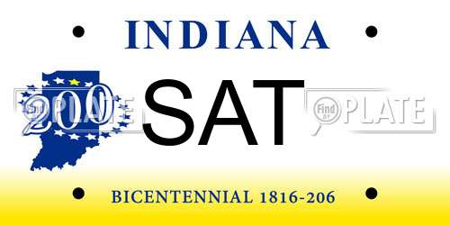 SAT Indiana License Plate