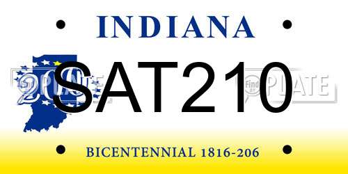 SAT210 Indiana License Plate