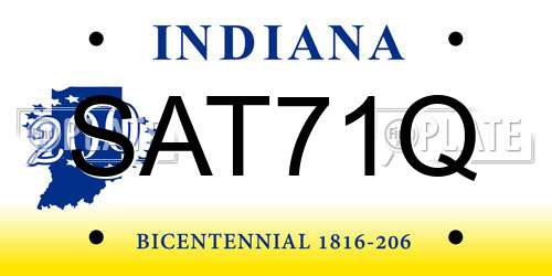 SAT71Q Indiana License Plate