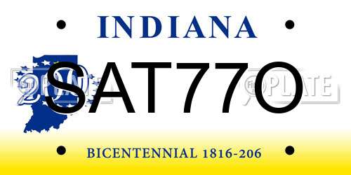 SAT77O Indiana License Plate