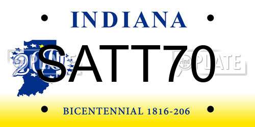 SATT70 Indiana License Plate