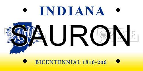 SAURON Indiana License Plate