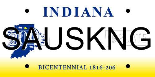 SAUSKNG Indiana License Plate