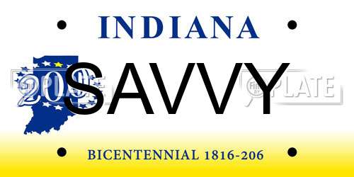 SAVVY Indiana License Plate