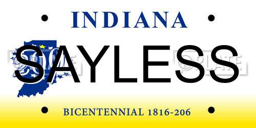 SAYLESS Indiana License Plate