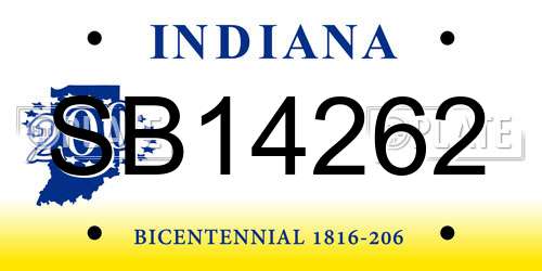 SB14262 Indiana License Plate