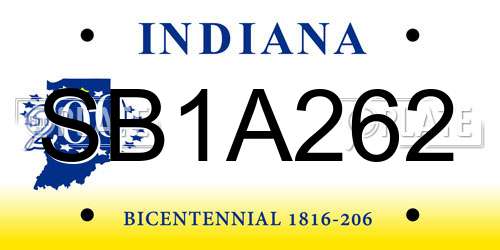 SB1A262 Indiana License Plate