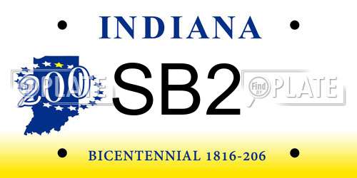 SB2 Indiana License Plate