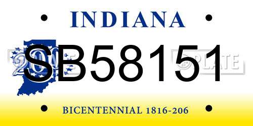 SB58151 Indiana License Plate