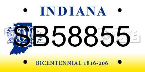 SB58855 Indiana License Plate