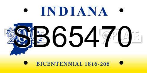 SB65470 Indiana License Plate
