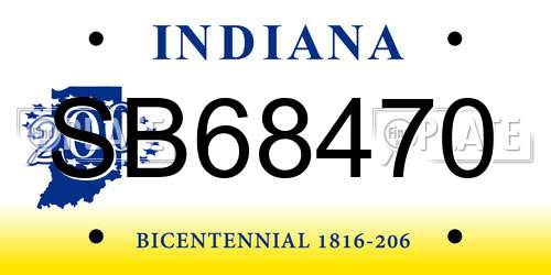 SB68470 Indiana License Plate