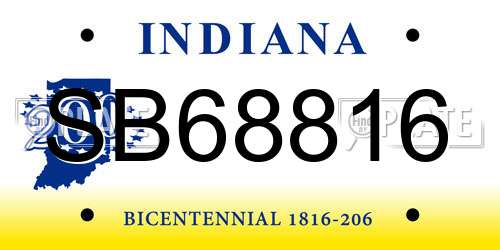SB68816 Indiana License Plate