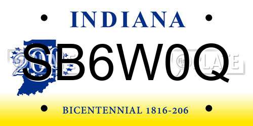 SB6W0Q Indiana License Plate