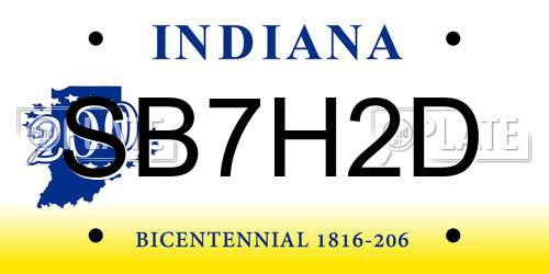 SB7H2D Indiana License Plate