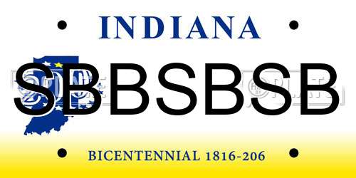 SBBSBSB Indiana License Plate
