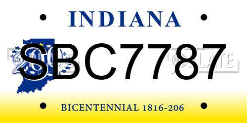 SBC7787 Indiana License Plate