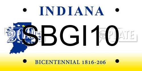 SBGI10 Indiana License Plate