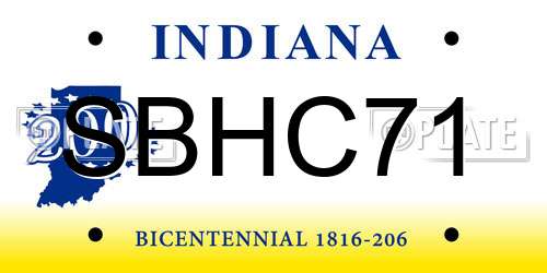 SBHC71 Indiana License Plate